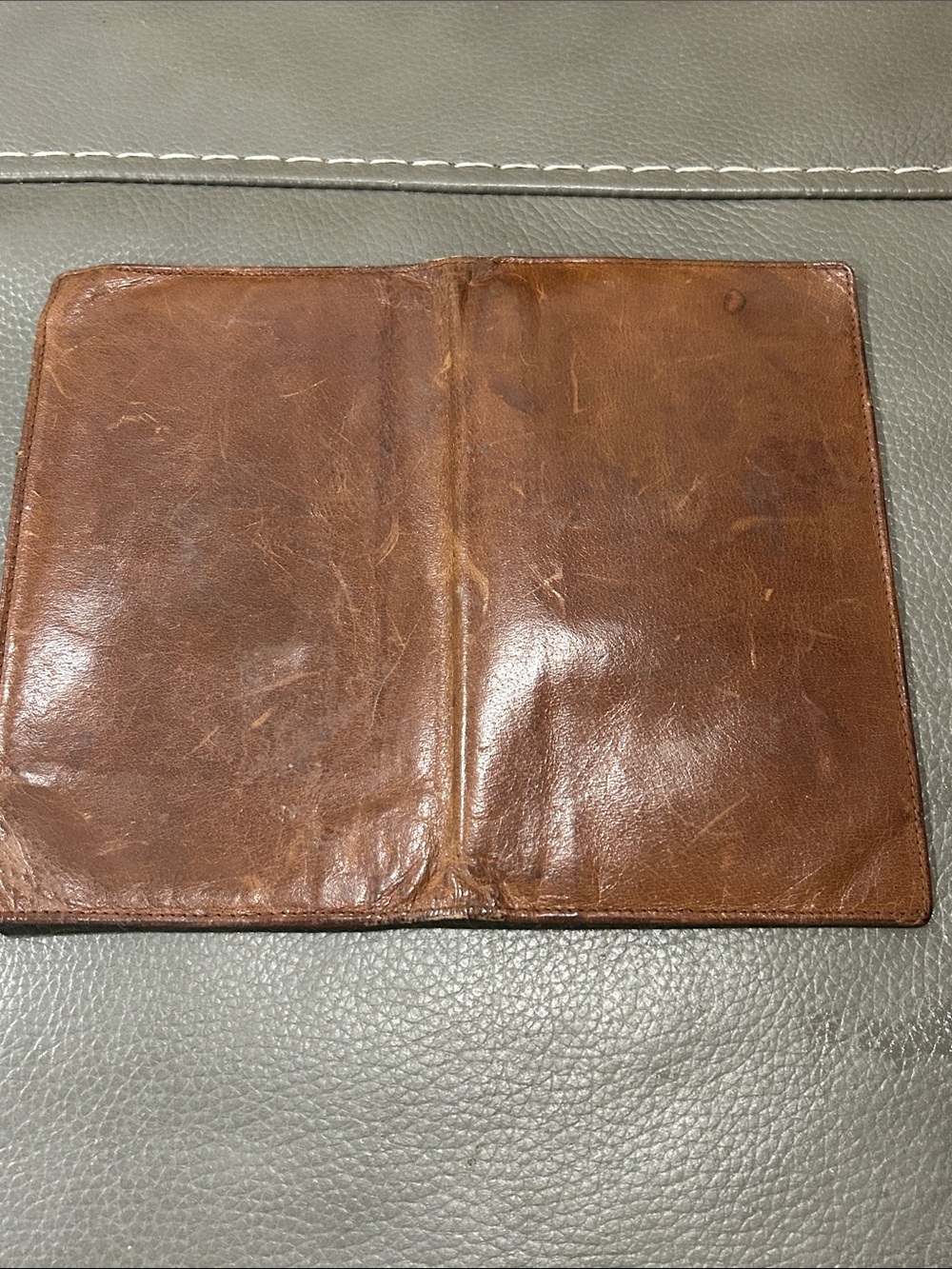 Calfskin India Brown Leather Passport or Travel Wallet - Picture 5 of 9